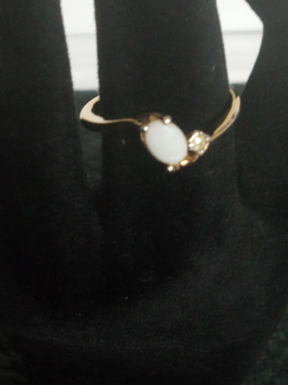 Vintage 14K GE Gold-Tone Faux Opal Stone Women's Ring Size 7